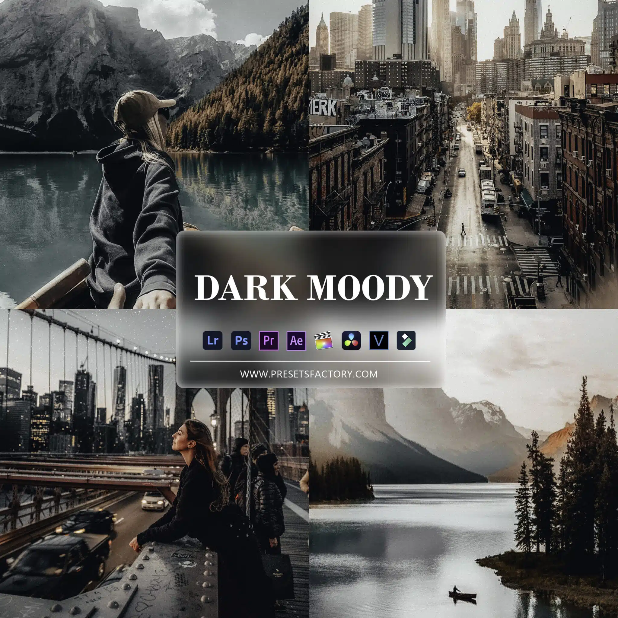 Dark Moody Presets Before and After